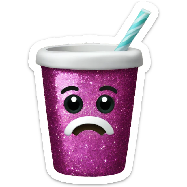 a glitter cup sticker
