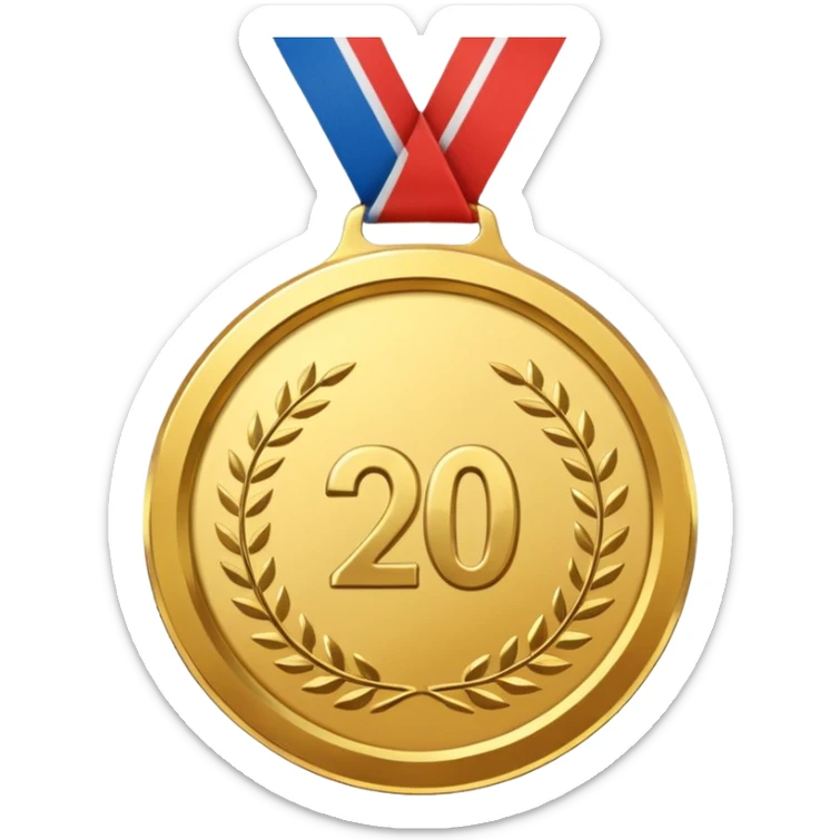 Create a medal which has an inscription "Brocation 2026" in the center of the medal sticker