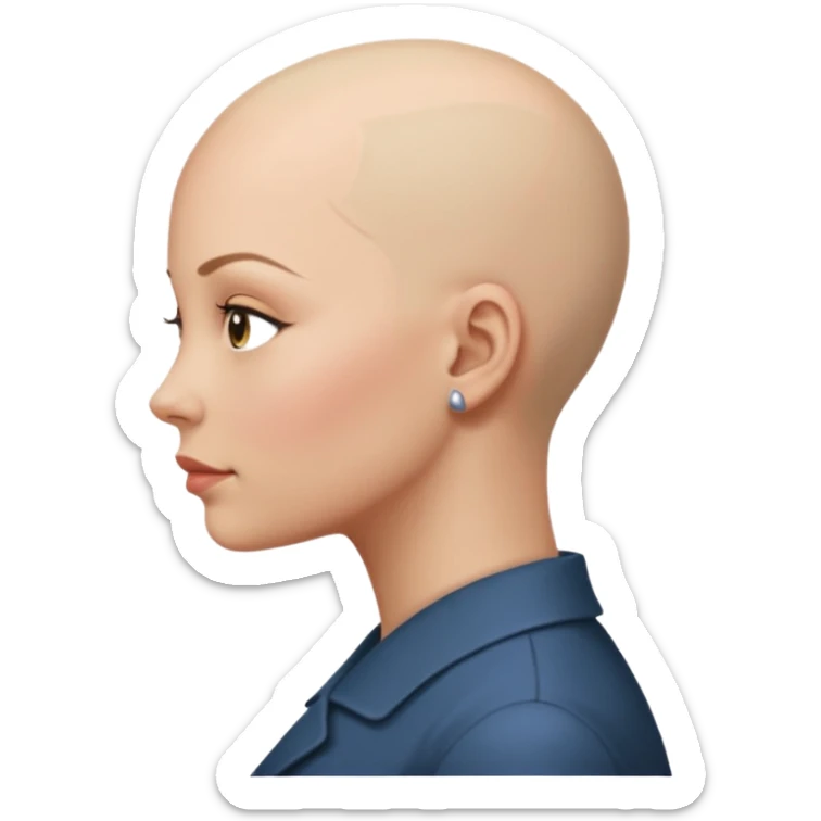 So she supposed to be bald and I kind of want her facing her side sticker