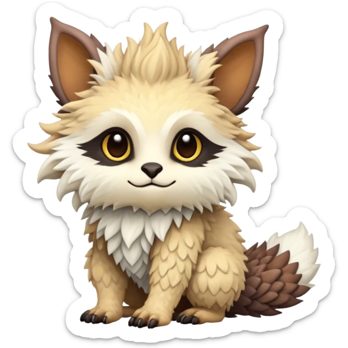 warm-colored Vernid-Trico-Fionbri-creature (full body) sticker