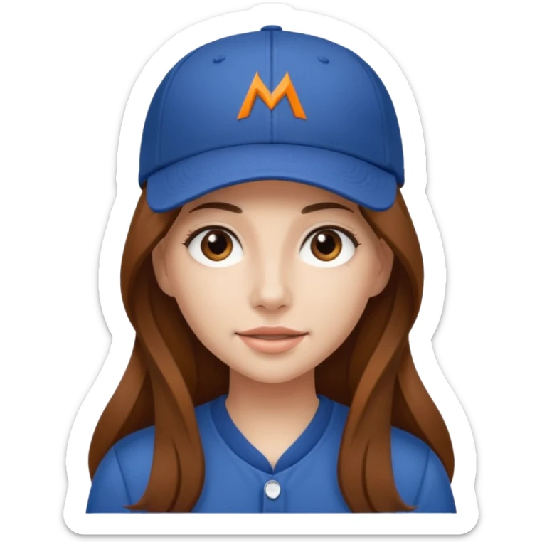 dziewczyna w długich brązowych włosach z czapką z daszkiem zespołu mclaren sticker