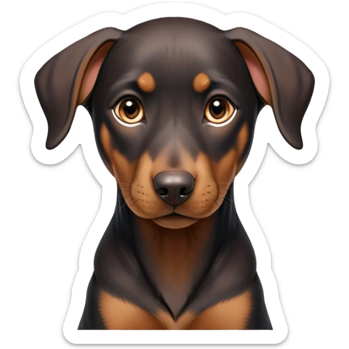 cinematic-noble-doberman puppy-portrait-emoji,-poised-and-regal,-with-a-strong,-athletic-build-and-a-lustrous,-well-groomed-black and tan fur,-deep-set-soulful-brown-eyes,-simplified-yet-sharp-and-sophisticated-features,-highly-detailed, sticker