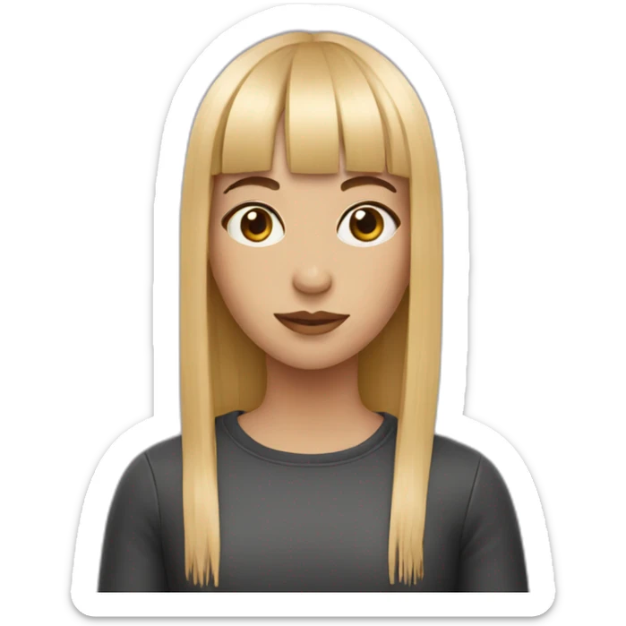 Girl with fringe sticker