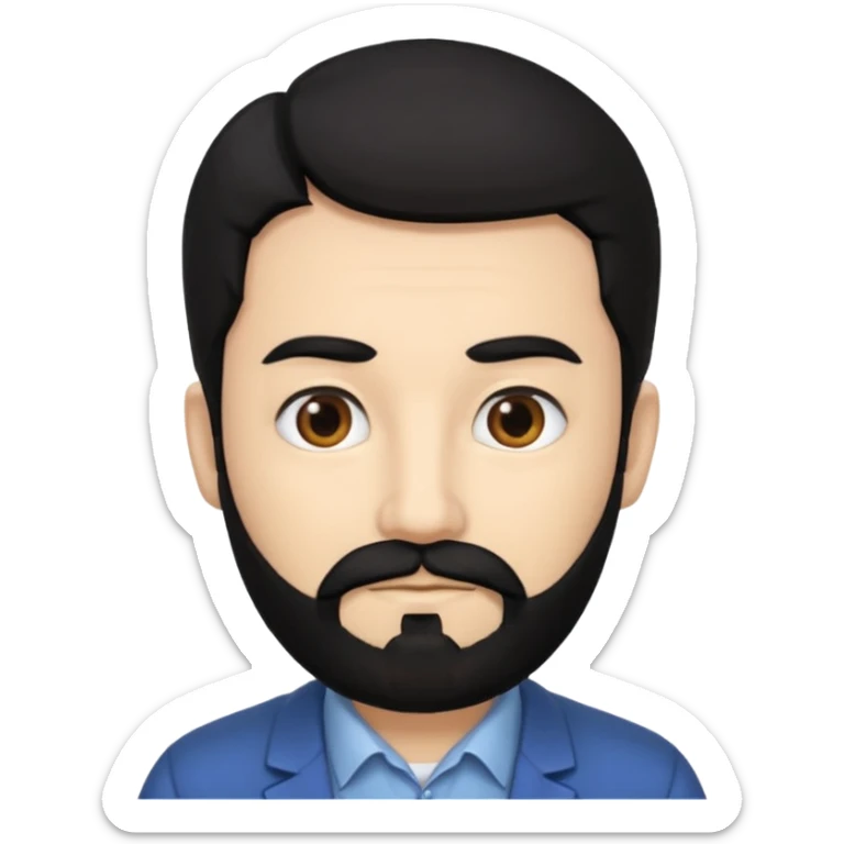 Professor in the la casa de papel TV show, with black hair and beard sticker