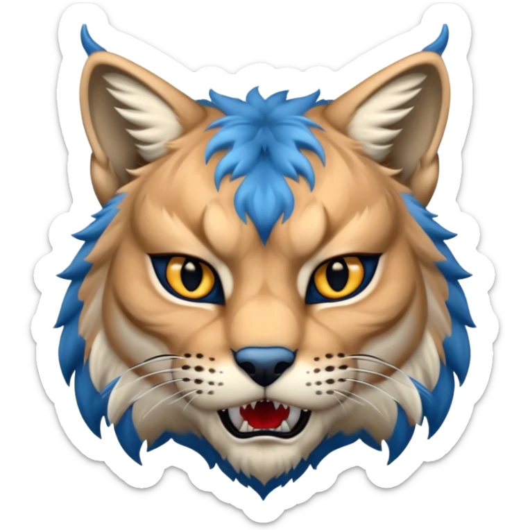 Tête de lynx : très très très féroce et très méchant et tout bleu sticker