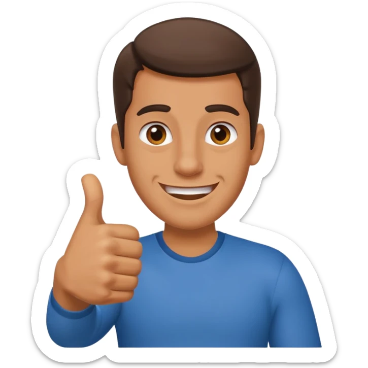 Buat gambar those bad tings guy dari sml yg sedang senang dan berikan jempol sticker