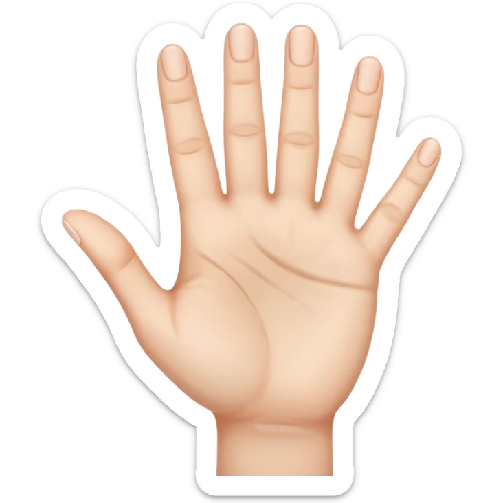 Really can't you follow instructions, I said Hand with 3 straight fingers and one bent towards the palm (the 3rd finger) sticker