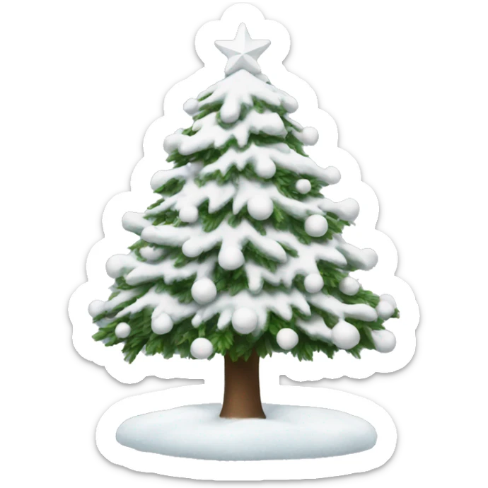 White Christmas tree  sticker