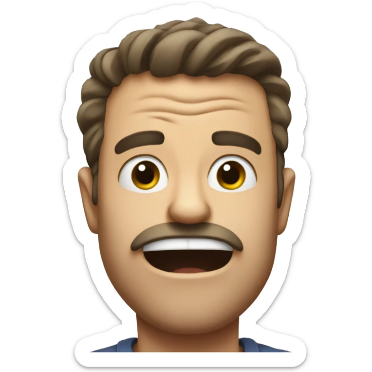 facing right of mad Australian dad lines coming out in his mouth sticker