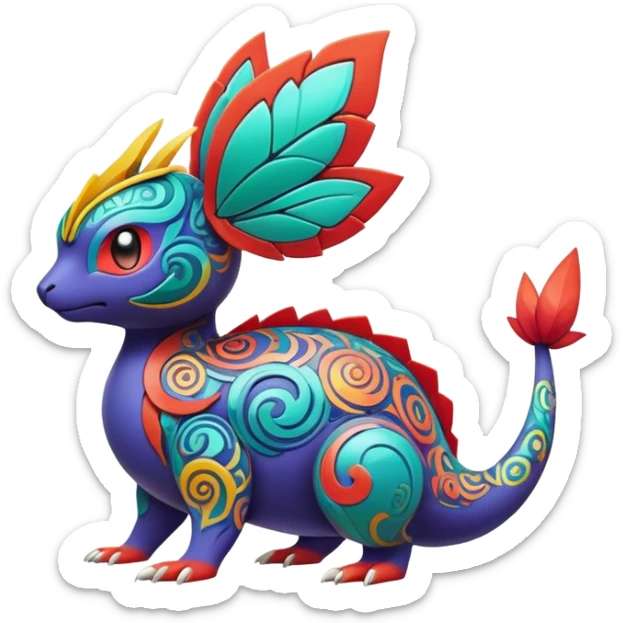 Colorful Floral Fakémon-Pokémon sticker