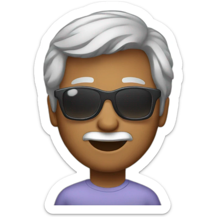 50 years with gray hair, sunglass sticker