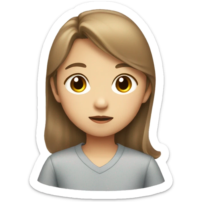 Asian boy kissing girl with light brown hair  sticker