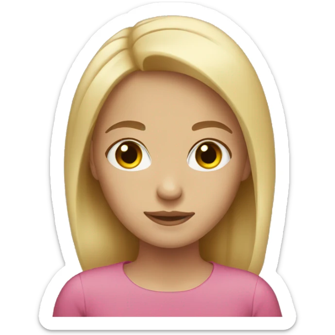 girl with brown eyes, blond hair sticker