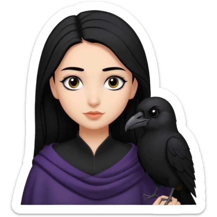 Black aly is the wife of cregan stark and looks like Hande Erçel. She has a raven on her shoulder  sticker