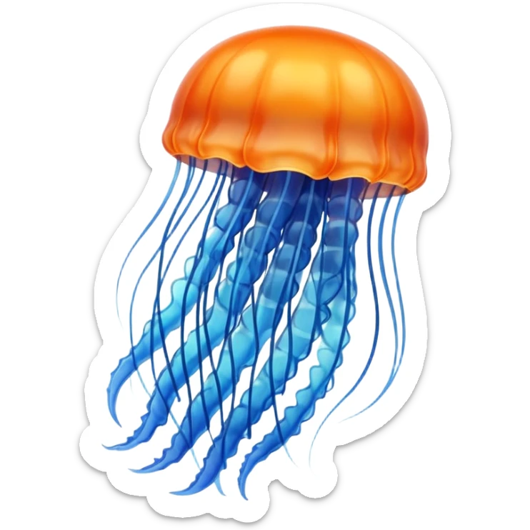 jellyfish with unique design and color but i want a simple one i dont want color orange and blue sticker