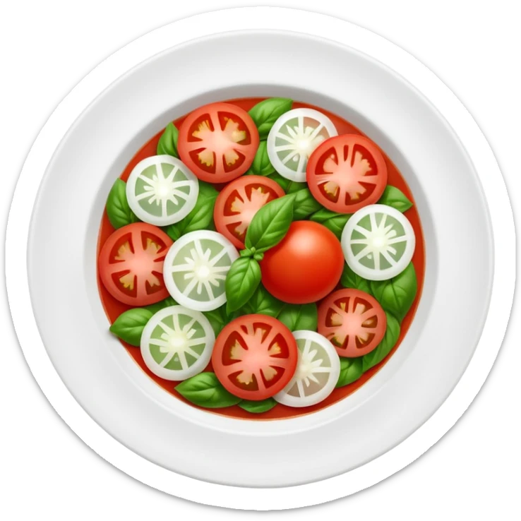 Fai un miscuglio Marinato di pomodoro fresco, cipolla, basilico e origano tutti tagliati  sticker