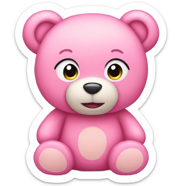 pink teddy bear sticker