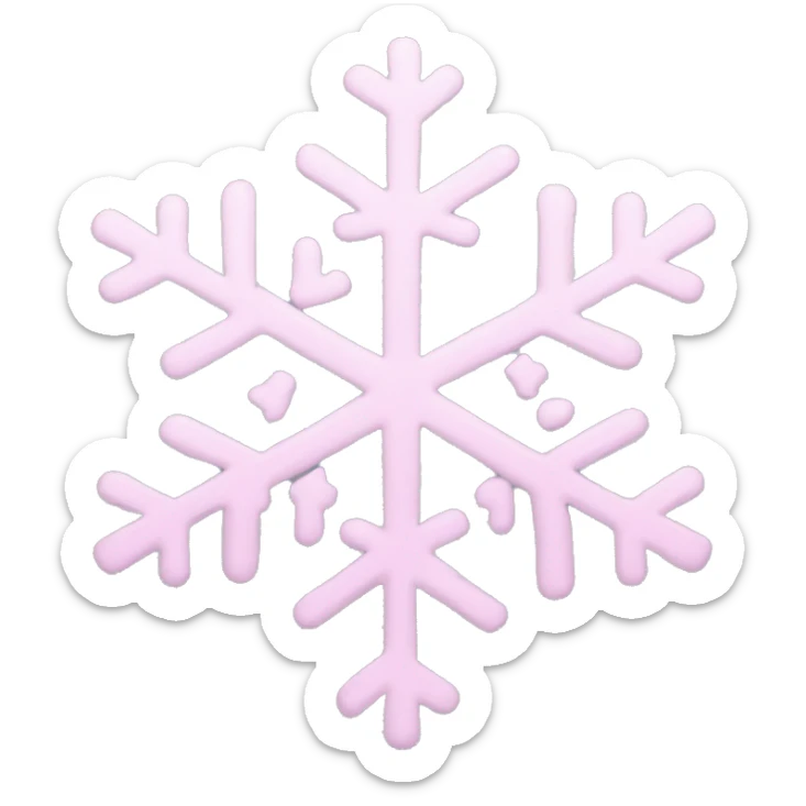 pastel pink snowflake  sticker