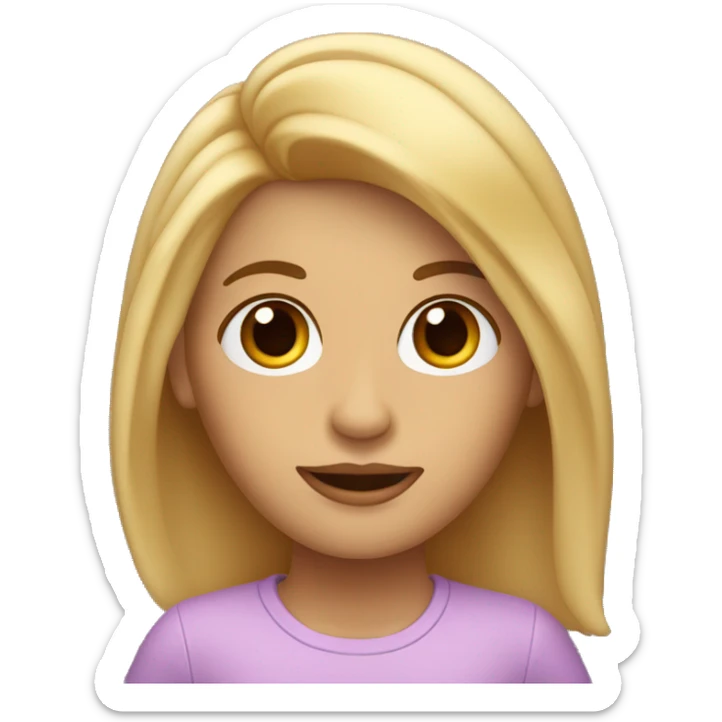 Memoji con el pelo de lado piel clara y ojos cafés oscuros  sticker