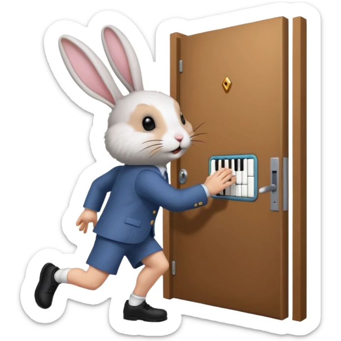 I want the alliance leader to kick me out of the alliance and close the door, so that they both look like rabbits.استیکرش با متن کیبورد باشه sticker