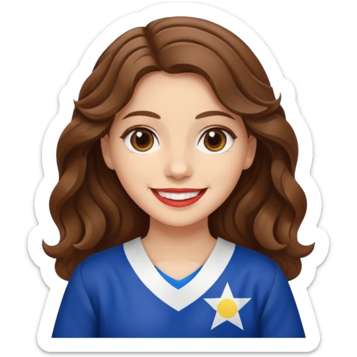 jewish white girl wavy brown hair girl philippine flag sticker