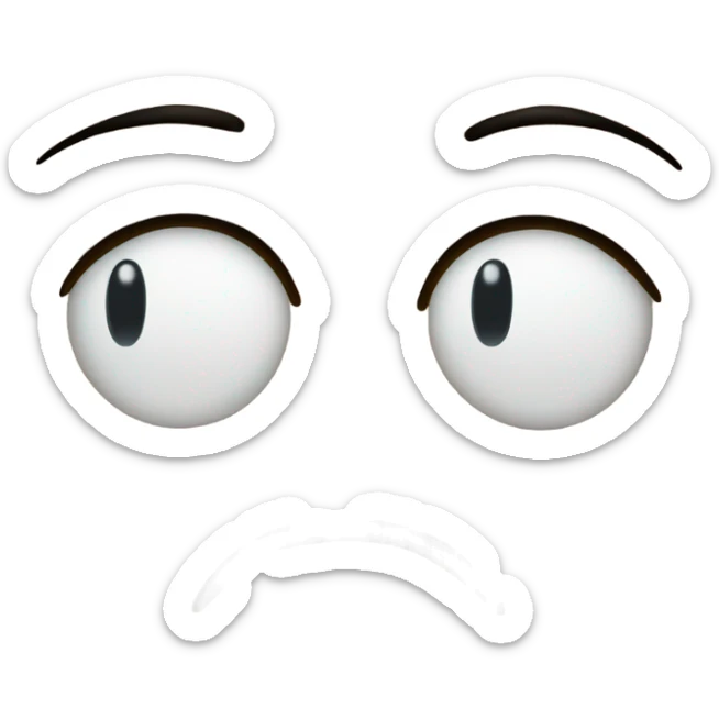 sad face with tears from the bottom of the eyes to the chin sticker