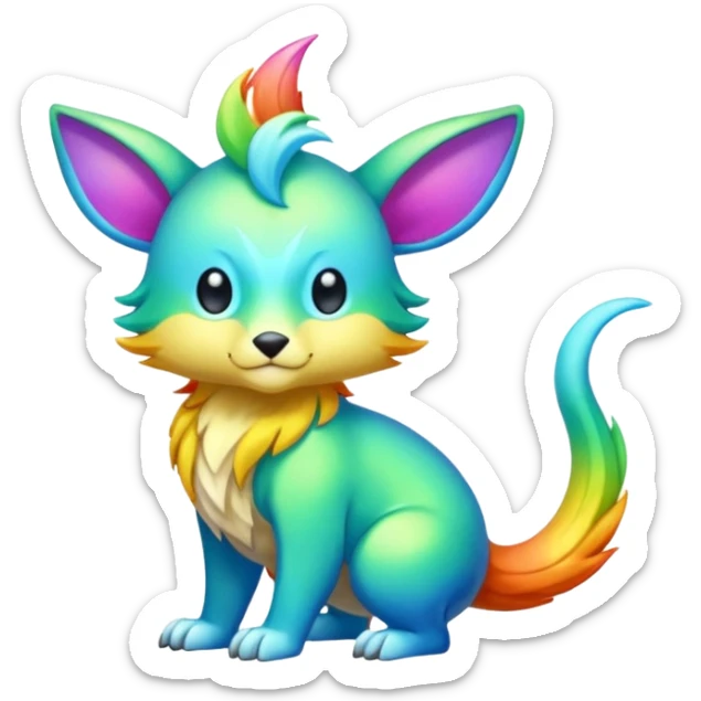 Shiny Colorful full-Colored Fionbri-creature by Falvie (full body) sticker