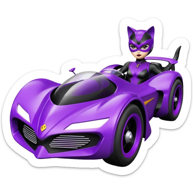 Hot rod Cat Woman’s futuristic Catmobile rc car  sticker