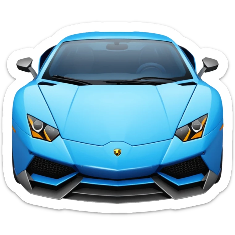 Make a sports car emoji lambo blue a light blue combo for the color sticker