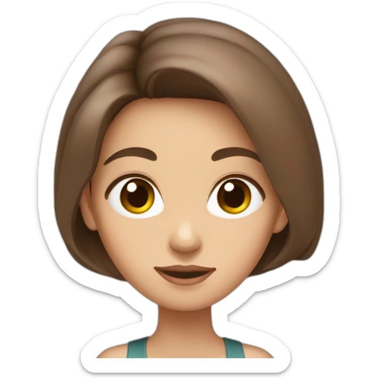 Thailand skinny lady long brown hair big eyes sticker