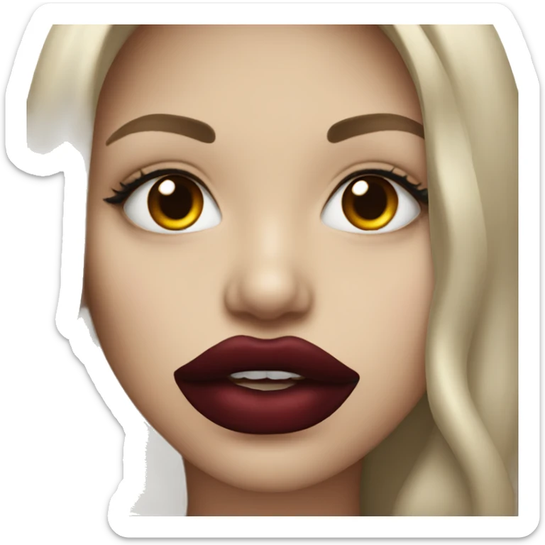 Dark red lips sticker