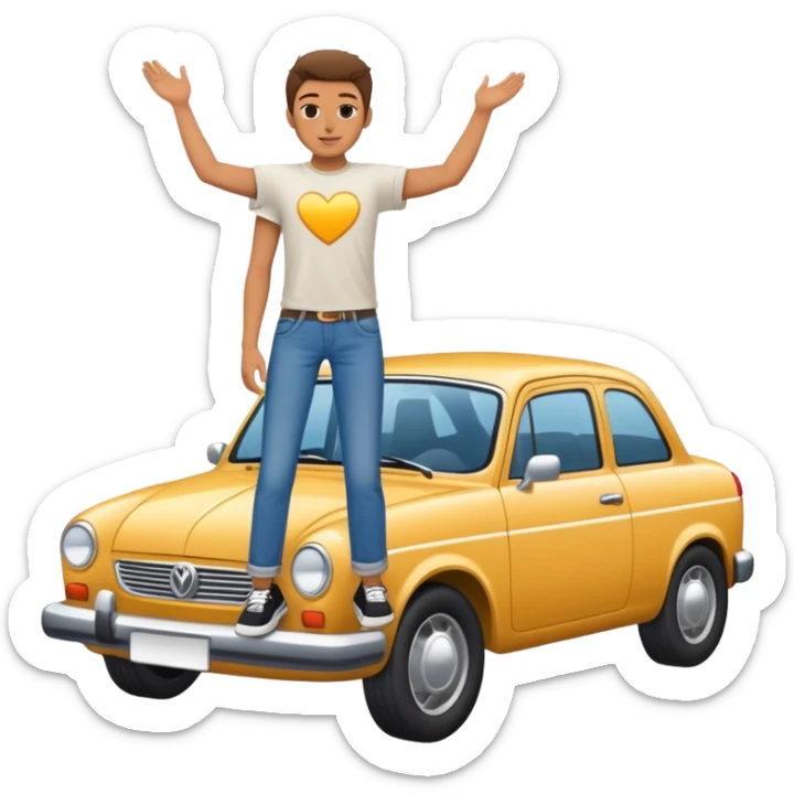 Standing on car sticker
