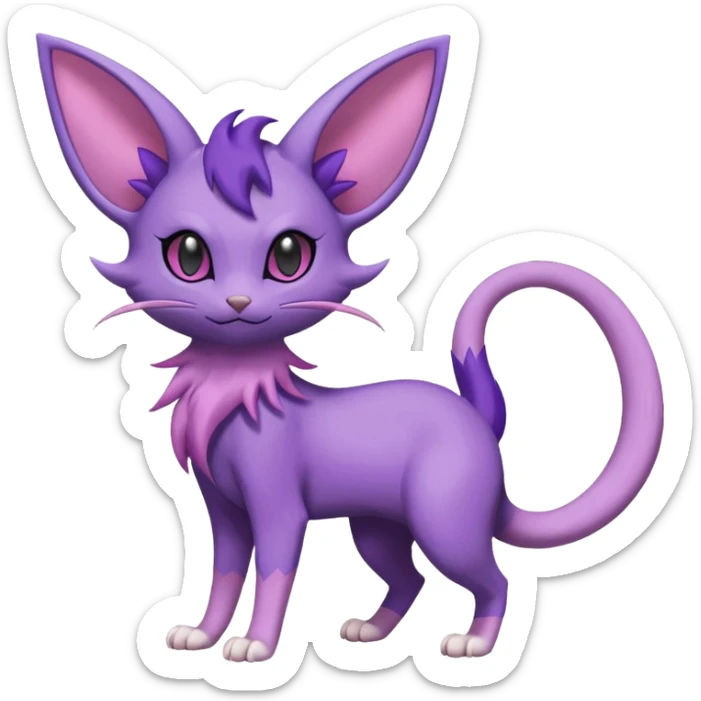 Rattata-Delcatty-Espeon-Purrloin-Fakemon-hybrid-creature (full body) sticker