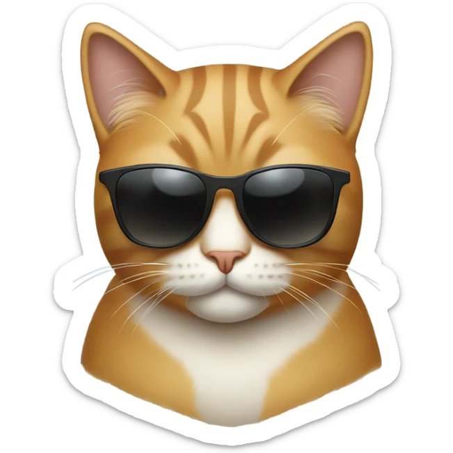 Cat with sunglasses sticker