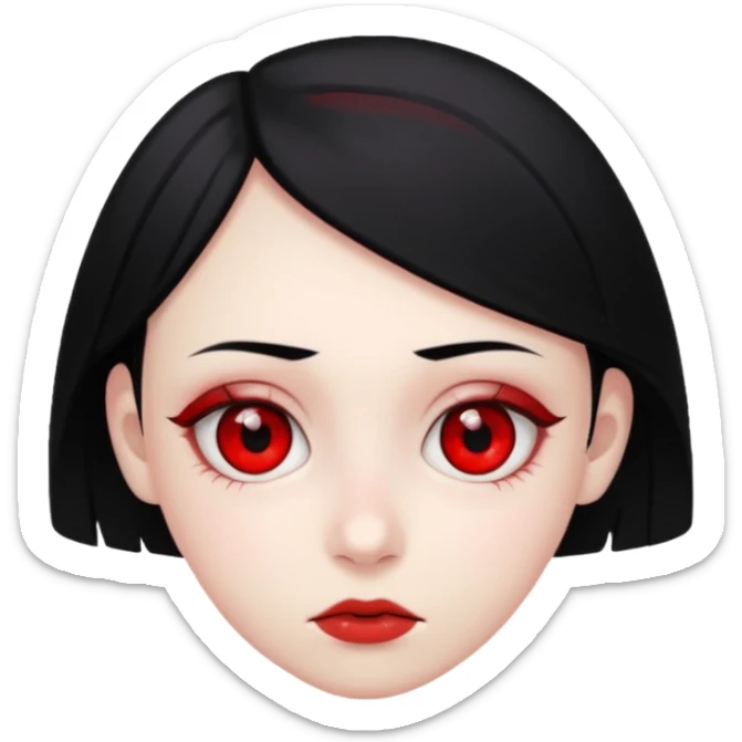 Crea un emoji kn la vibra de un drogado haz la wuea k te pido ph wn oe la cara normal noma blanca kn los ojos rojos y k estén hachicados igual k los chinos k sea joven y kn el pelo negro mira k las pupilas sean negras pero k tenga los glóbulos rojos  sticker