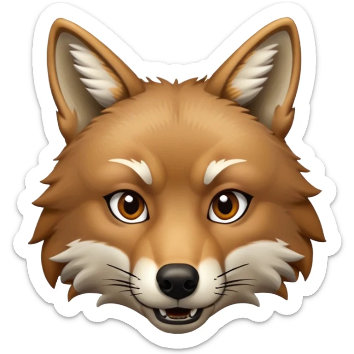 Coyote eating sticker