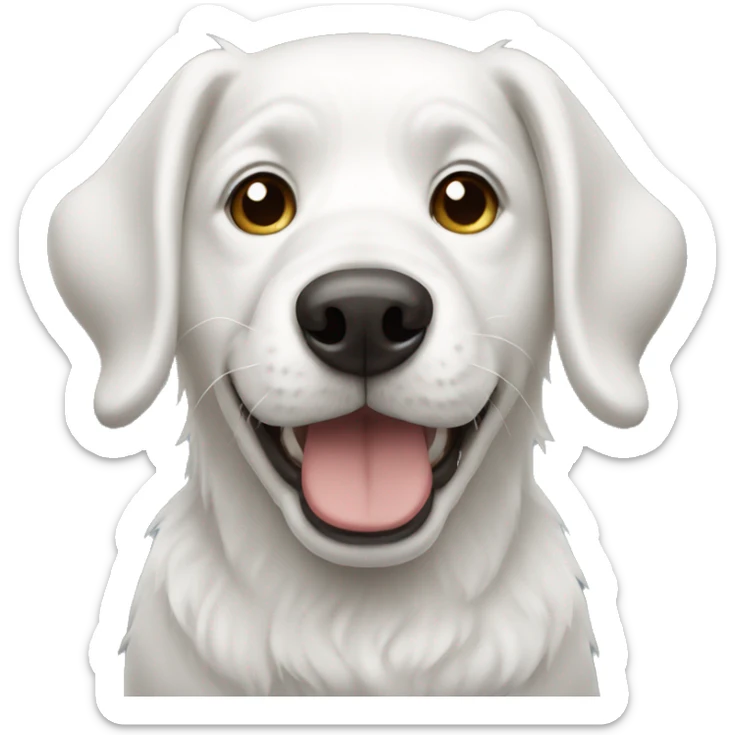 White dog sticker