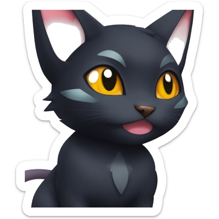 Cool Cute Edgy Black Dark Chibi Cat-Noibat-Noivern-Litten-Pokémon-Fakémon-hybrid sticker