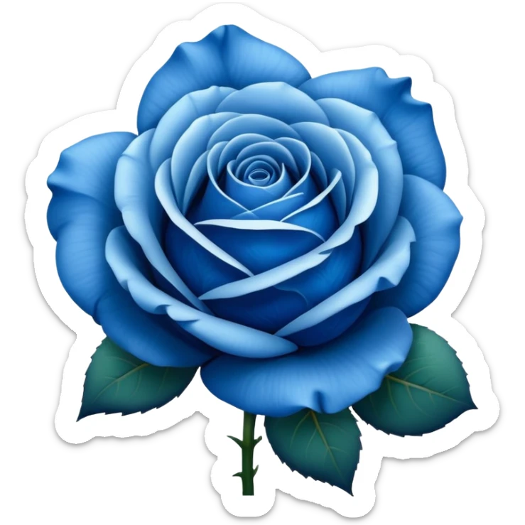 Blue rosa azul, like the classic rose emoji but with blue petals sticker