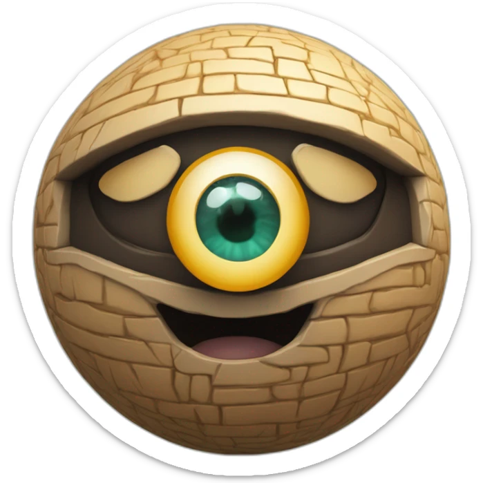 3d sphere with a cartoon Hoglin skin texture with Eye of Horus sticker