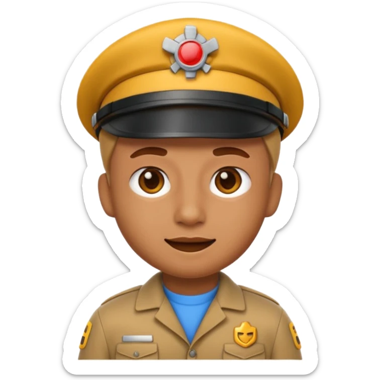 A 3D emoji with a Memoji style that the depicts a person who is learning to become a mechanic as his highchool extended profile sticker