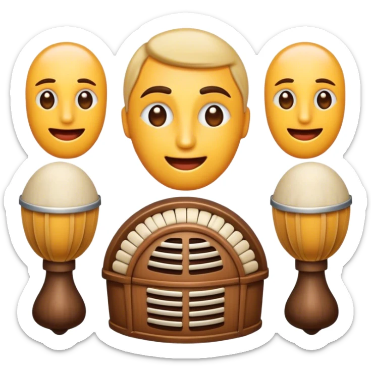 Cinematic Realistic Klapa Music Pop Culture Emoji, depicted with a soulful portrayal of traditional Croatian vocal music rendered with delicate textures and warm, cultural lighting. sticker