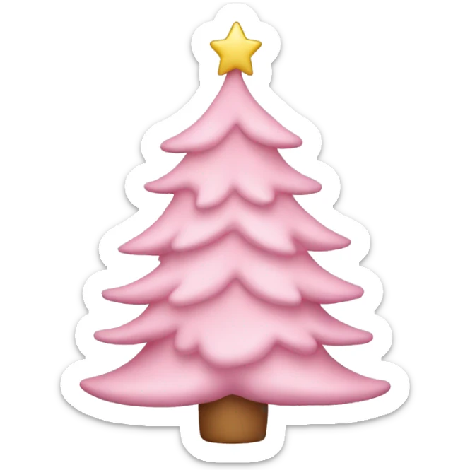pastel pink christmas tree sticker