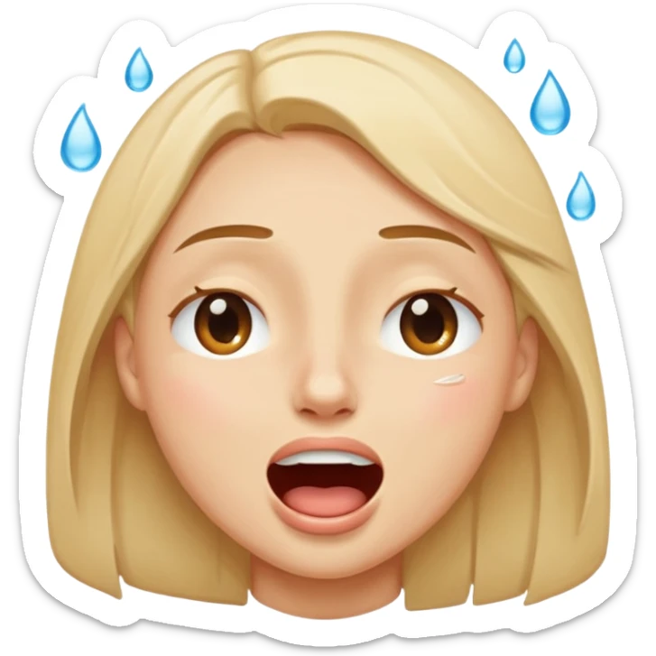 laughing hard emoji, face with eyes closed, wide open mouth, tears of joy, expressive and joyful sticker