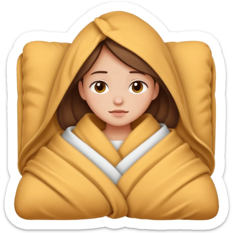 cute girl cosy blanket emoji sleepy in  sticker