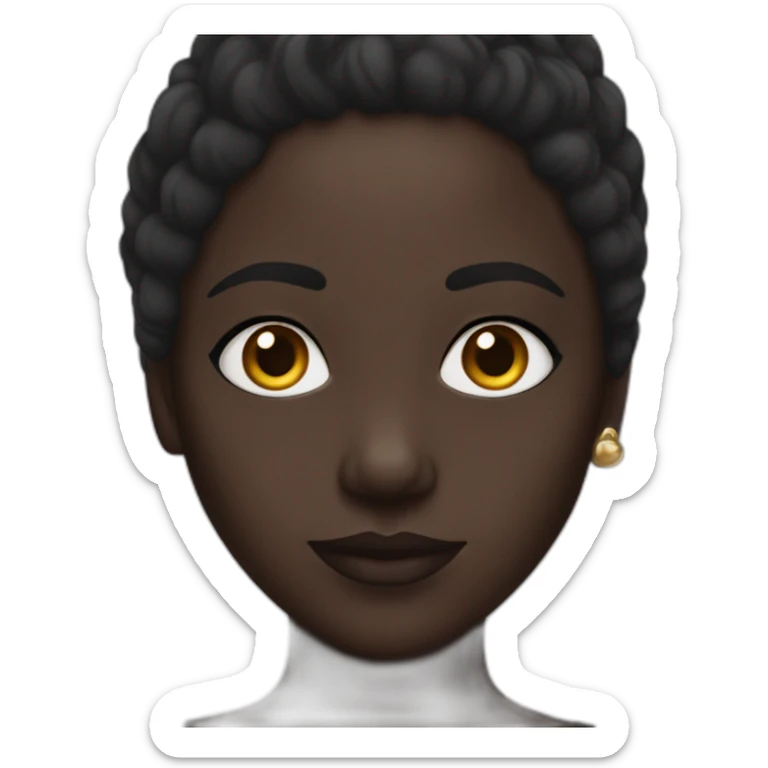 dark skin girl with septum and hidden  dark hair coloring sticker