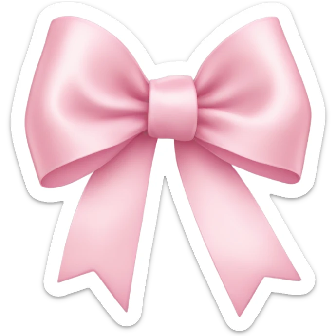 light pink ribbon bow sticker