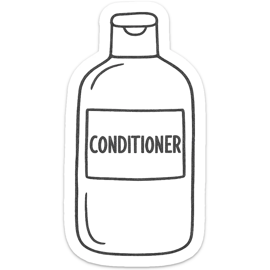 A bottle of conditioner sticker