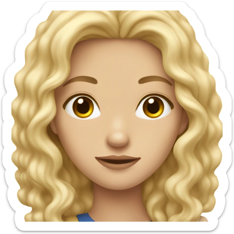 A very extremely beautiful teenage girl with long blonde Korean wavy hair sticker
