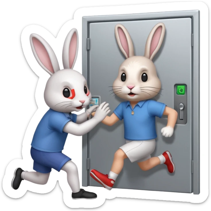 I want the alliance leader to kick me out of the alliance and close the door, so that they both look like rabbits.استیکرش با متن کیبورد باشه sticker